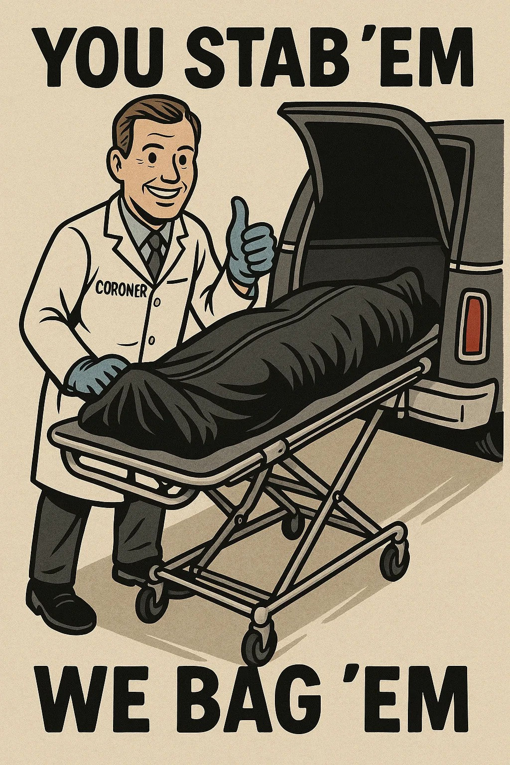 Coroners Work Sticker